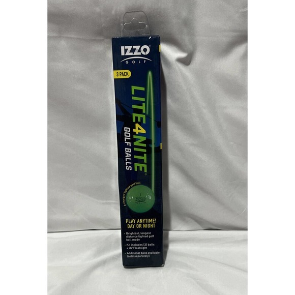IZZO Golf‎ Lite4Nite Golf Balls. Kit includes UV flashight, 3 golf balls - Picture 3 of 6